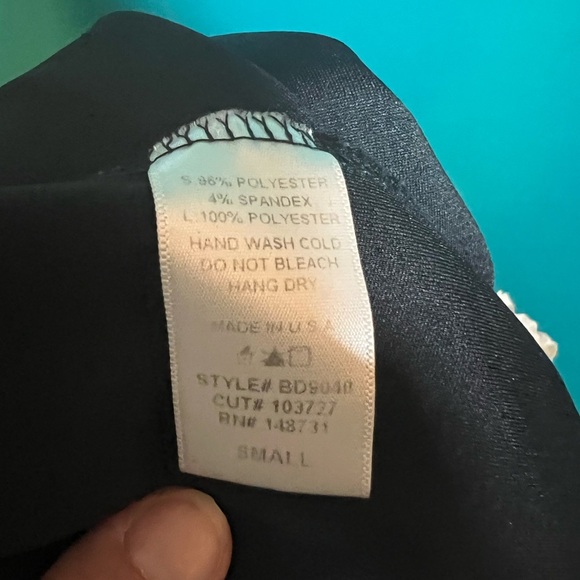 Blue Blush Black Asymmetrical Wrap Mini Dress - Picture 4 of 5